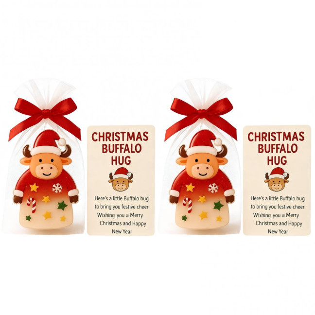 Christmas Pocket Hug Gift Mini Buffalo Pocket Hug Token with Heartwarming Cards Emotional Support Gifts for Friends Family Christmas Pocket Hug Gift Mini Buffalo Pocket Hug Token with Heartwarming Cards Emotional Support Gifts for Friends Family