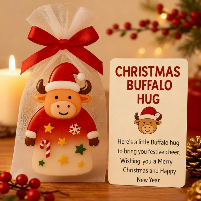 Christmas Pocket Hug Gift Mini Buffalo Pocket Hug Token with Heartwarming Cards Emotional Support Gifts for Friends Family Christmas Pocket Hug Gift Mini Buffalo Pocket Hug Token with Heartwarming Cards Emotional Support Gifts for Friends Family
