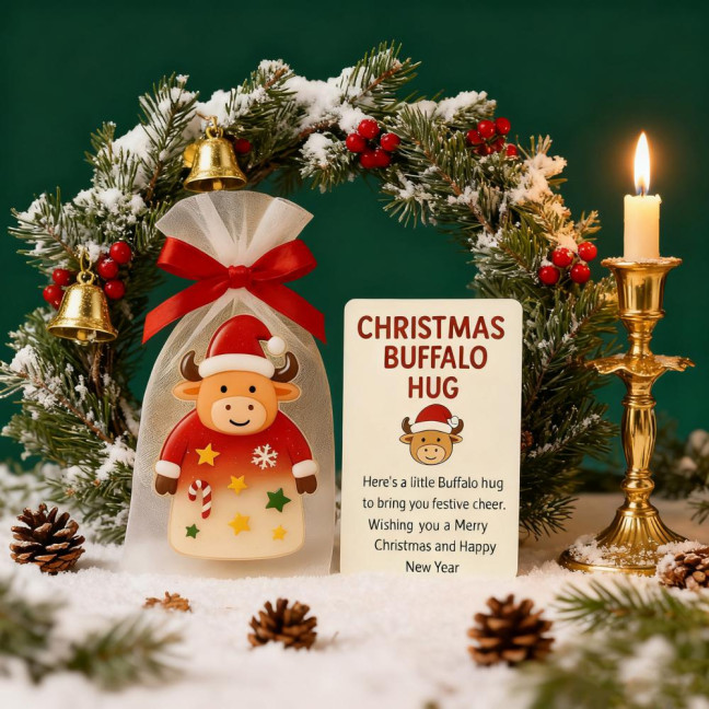 Christmas Pocket Hug Gift Mini Buffalo Pocket Hug Token with Heartwarming Cards Emotional Support Gifts for Friends Family Christmas Pocket Hug Gift Mini Buffalo Pocket Hug Token with Heartwarming Cards Emotional Support Gifts for Friends Family