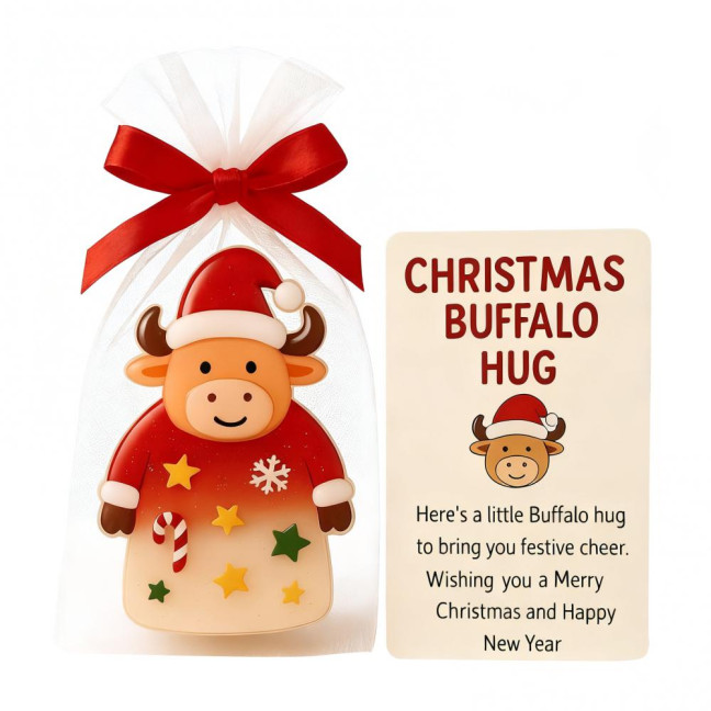 Christmas Pocket Hug Gift Mini Buffalo Pocket Hug Token with Heartwarming Cards Emotional Support Gifts for Friends Family Christmas Pocket Hug Gift Mini Buffalo Pocket Hug Token with Heartwarming Cards Emotional Support Gifts for Friends Family