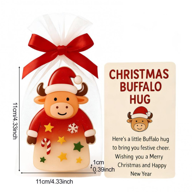 Christmas Pocket Hug Gift Mini Buffalo Pocket Hug Token with Heartwarming Cards Emotional Support Gifts for Friends Family Christmas Pocket Hug Gift Mini Buffalo Pocket Hug Token with Heartwarming Cards Emotional Support Gifts for Friends Family