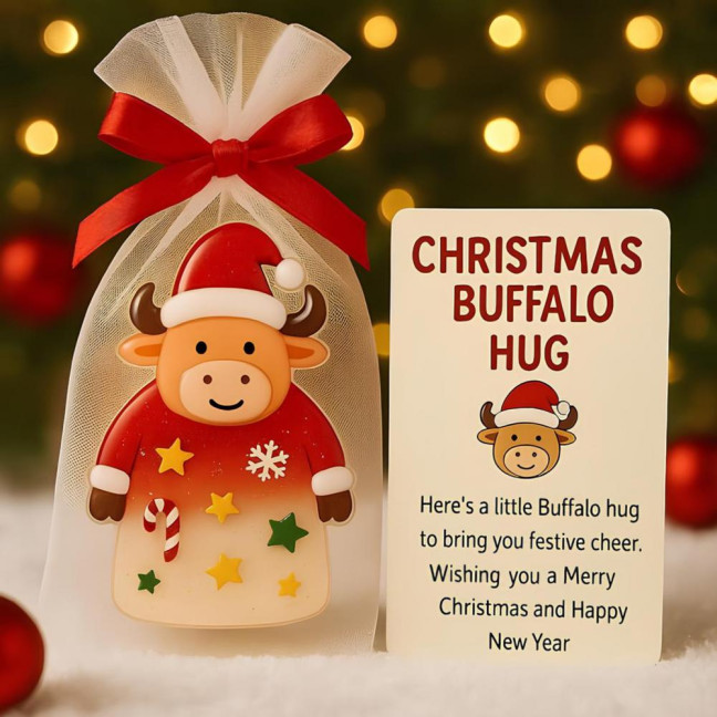 Christmas Pocket Hug Gift Mini Buffalo Pocket Hug Token with Heartwarming Cards Emotional Support Gifts for Friends Family Christmas Pocket Hug Gift Mini Buffalo Pocket Hug Token with Heartwarming Cards Emotional Support Gifts for Friends Family