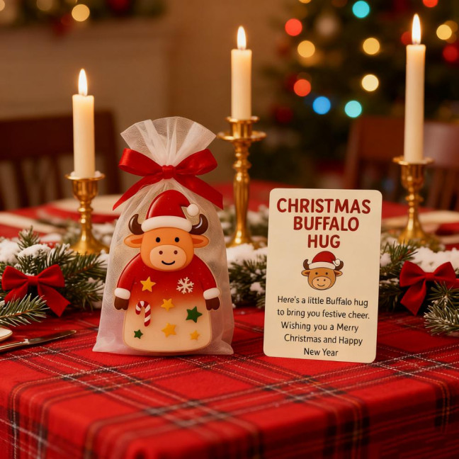 Christmas Pocket Hug Gift Mini Buffalo Pocket Hug Token with Heartwarming Cards Emotional Support Gifts for Friends Family Christmas Pocket Hug Gift Mini Buffalo Pocket Hug Token with Heartwarming Cards Emotional Support Gifts for Friends Family