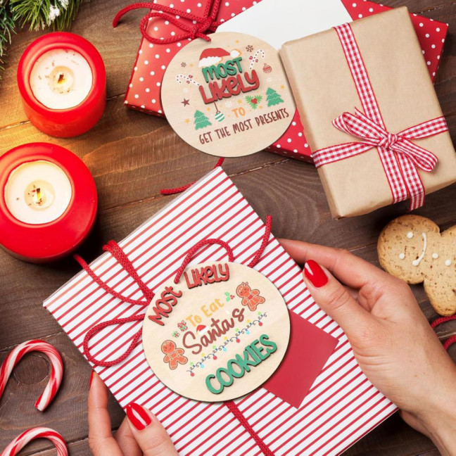 9Pcs Christmas Ornaments Xmas Tree Decoration Pendant Set with Santa Snowman Gingerbread Man Pattern Holiday Party Supplies