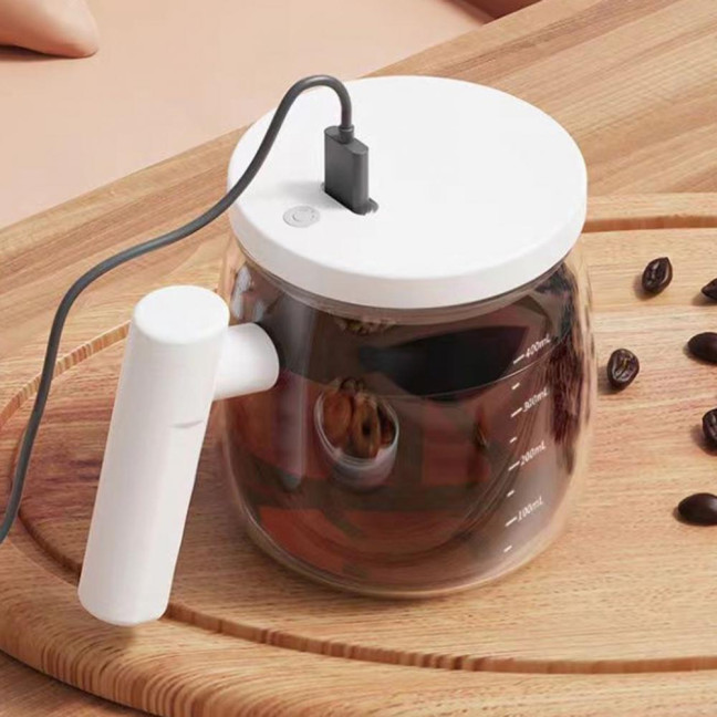 Automatic Coffee Stirring Cup Electric Mixer High Borosilicate Glass Lightweight Portable Versatile Automatic Drink Mixer
