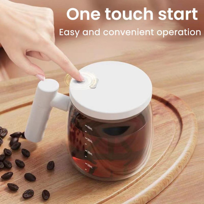 Automatic Coffee Stirring Cup Electric Mixer High Borosilicate Glass Lightweight Portable Versatile Automatic Drink Mixer
