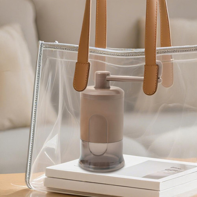 Manual Coffee Grinder Adjustable Smooth Grinding Coffee Mill with Clear Powder Container Portable Hand Crank Mill for Washing Coarse to Fine Grounds 