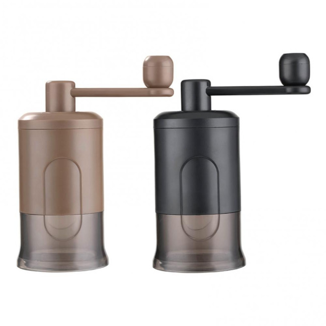 Manual Coffee Grinder Adjustable Smooth Grinding Coffee Mill with Clear Powder Container Portable Hand Crank Mill for Washing Coarse to Fine Grounds 