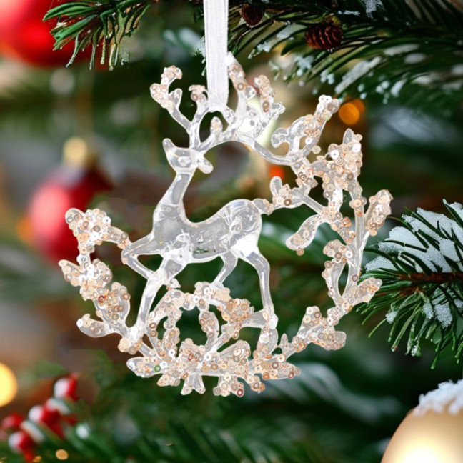 Christmas Ornament Glitter Sequin Transparent Snowflake Ballet Dancer Hanging Ornament Holiday Decor Christmas Ornament Glitter Sequin Transparent Snowflake Ballet Dancer Hanging Ornament Holiday Decor