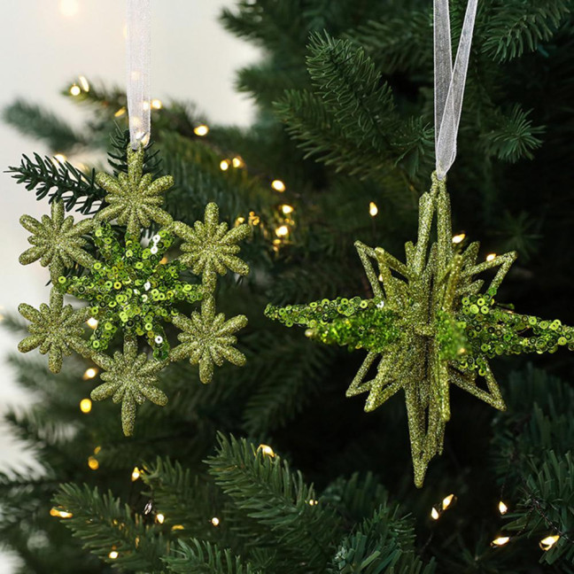 Glitter Christmas Ornaments Green Sequined Butterfly/Star/Reindeer Xmas Tree Hanging Decorations for Xmas Tree Holiday Home Party Decor Glitter Christmas Ornaments Green Sequined Butterfly/Star/Reindeer Xmas Tree Hanging Decorations for Xmas Tree Holiday Home Party Decor