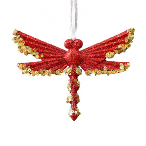 Glitter Sequined Christmas Ornament Red Snowflake/Butterfly/Star/Reindeer/Ballerina Hanging Decoration for Xmas Tree Doors Windows Walls Holiday Home Decor