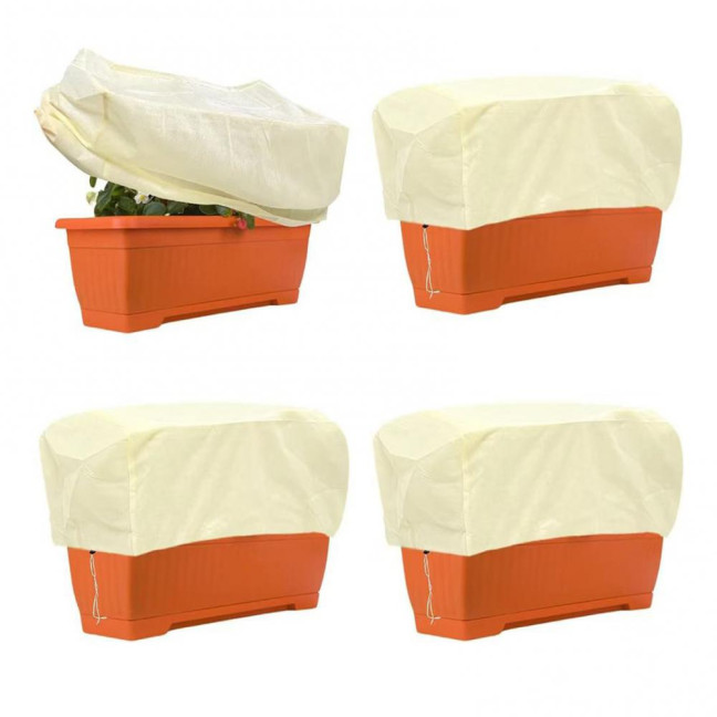 Rectangular Planter Box Cover Winter Freeze Protection Cover with Drawstring Planter Box Frost Protection Cover for Raised Bed Outdoor Plants 
