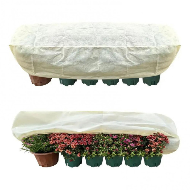 Rectangular Planter Box Cover Winter Freeze Protection Cover with Drawstring Planter Box Frost Protection Cover for Raised Bed Outdoor Plants 