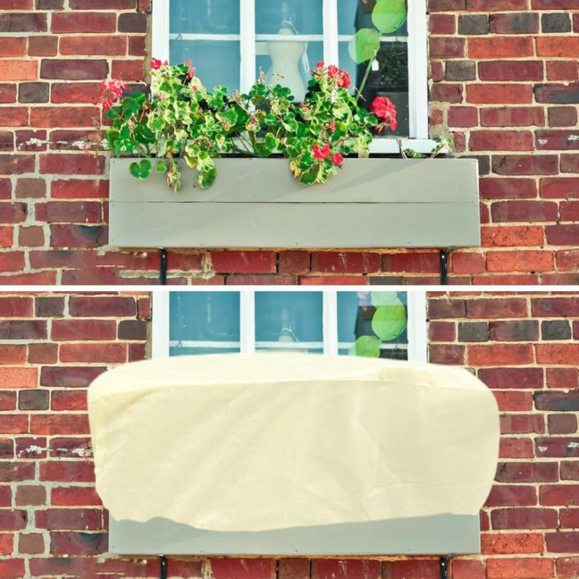 Rectangular Planter Box Cover Winter Freeze Protection Cover with Drawstring Planter Box Frost Protection Cover for Raised Bed Outdoor Plants 