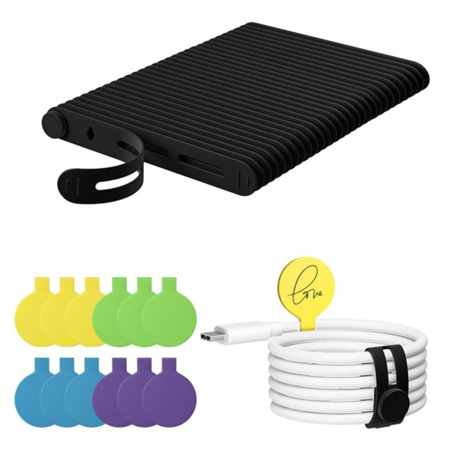 20Pcs Data Cable Ties Waterproof Elastic Clear Marking Cable Ties Lightweight Cord Organizers with Logo Patches Wire Processors 20Pcs Data Cable Ties Waterproof Elastic Clear Marking Cable Ties Lightweight Cord Organizers with Logo Patches Wire Processors