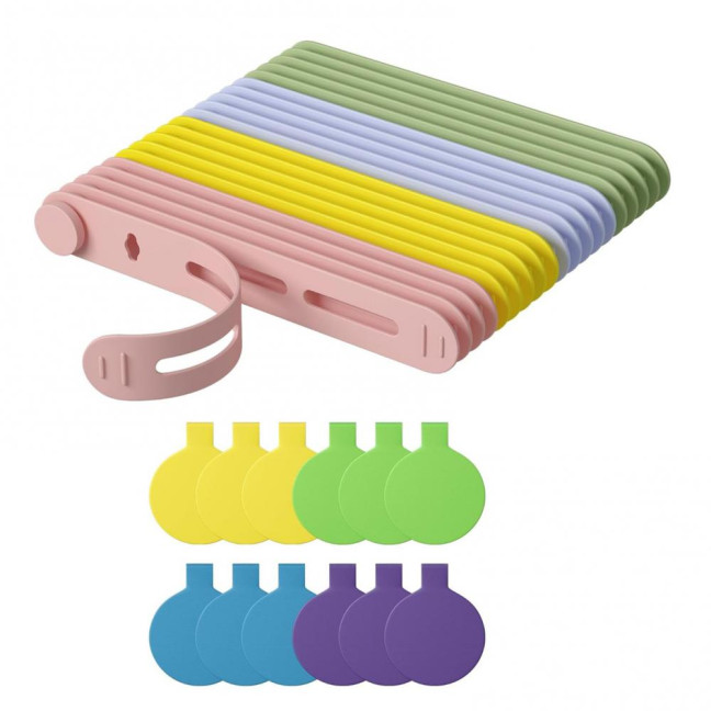 20Pcs Data Cable Ties Waterproof Elastic Clear Marking Cable Ties Lightweight Cord Organizers with Logo Patches Wire Processors 20Pcs Data Cable Ties Waterproof Elastic Clear Marking Cable Ties Lightweight Cord Organizers with Logo Patches Wire Processors