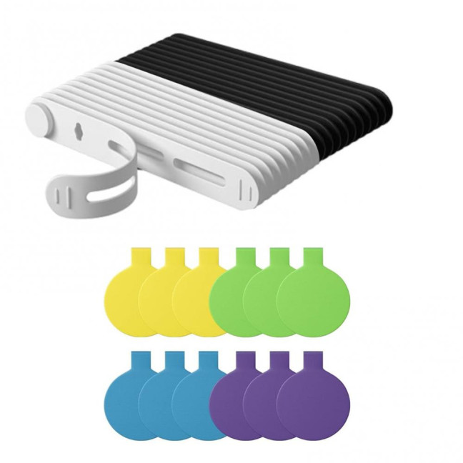 20Pcs Data Cable Ties Waterproof Elastic Clear Marking Cable Ties Lightweight Cord Organizers with Logo Patches Wire Processors 20Pcs Data Cable Ties Waterproof Elastic Clear Marking Cable Ties Lightweight Cord Organizers with Logo Patches Wire Processors