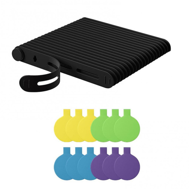 20Pcs Data Cable Ties Waterproof Elastic Clear Marking Cable Ties Lightweight Cord Organizers with Logo Patches Wire Processors 20Pcs Data Cable Ties Waterproof Elastic Clear Marking Cable Ties Lightweight Cord Organizers with Logo Patches Wire Processors