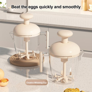 Egg Whisk Cup Manual Hand-Pressed Drinks Mug Pre-Meal Preparation Portable Leftovers Egg Mixer Cup Pre-meal Preparation Tool