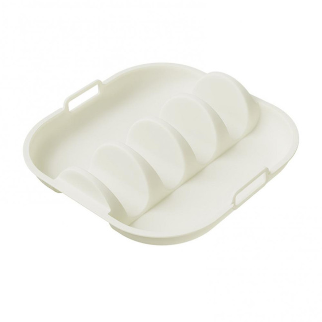 Silicone Taco Holder Reusable Taco Plates with 4 Dividers And Handle Dishwasher Microwave Oven Safe Taco Serving Tray