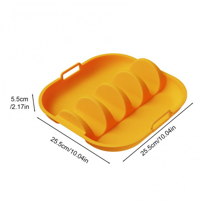 Silicone Taco Holder Reusable Taco Plates with 4 Dividers And Handle Dishwasher Microwave Oven Safe Taco Serving Tray