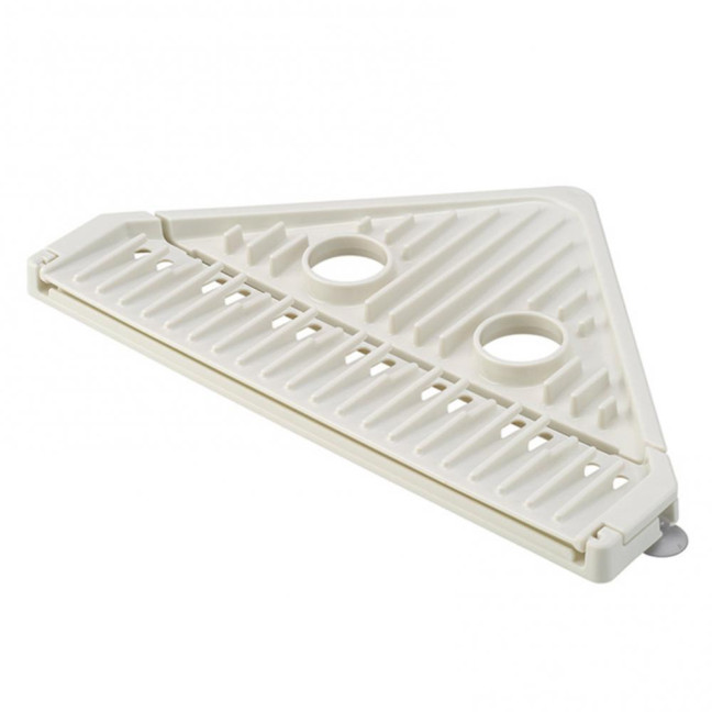 Triangle Corner Sink Caddy Dish Drying Rack Over The Sink Roll Up Dish Drainer Mat with Suction Cups Kitchen Organizer 
