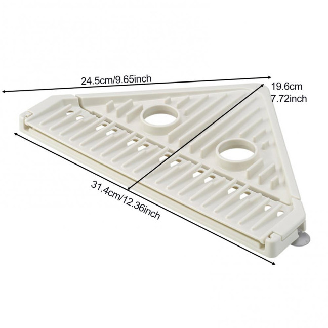 Triangle Corner Sink Caddy Dish Drying Rack Over The Sink Roll Up Dish Drainer Mat with Suction Cups Kitchen Organizer 