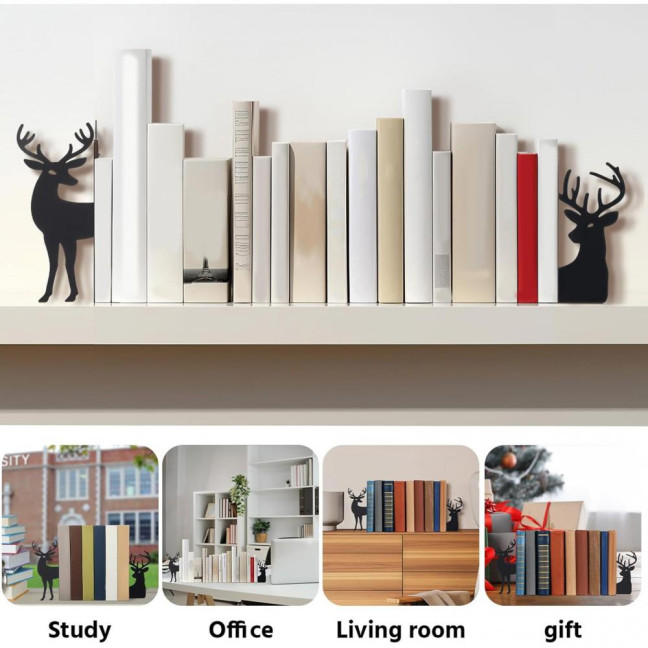 Metal Animal Bookends Black Cat/Reindeer/Dragon Book Ends for Home Office Bookshelf Desk Decor Cute Book Stopper Gifts for Women Metal Animal Bookends Black Cat/Reindeer/Dragon Book Ends for Home Office Bookshelf Desk Decor Cute Book Stopper Gifts for Women
