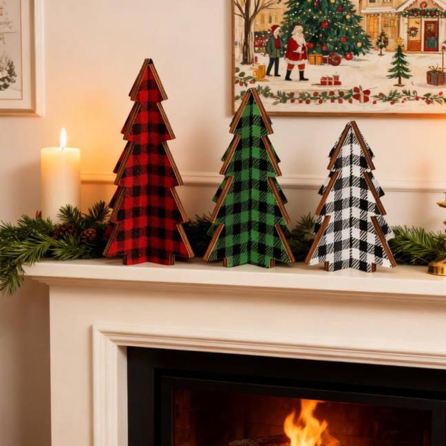 3 Pcs Wooden Christmas Tree Decor Rustic Buffalo Plaid/Dot Christmas Tree Farmhouse Table Centerpiece for Tiered Tray Tabletop Home Decor 3 Pcs Wooden Christmas Tree Decor Rustic Buffalo Plaid/Dot Christmas Tree Farmhouse Table Centerpiece for Tiered Tray Tabletop Home Decor
