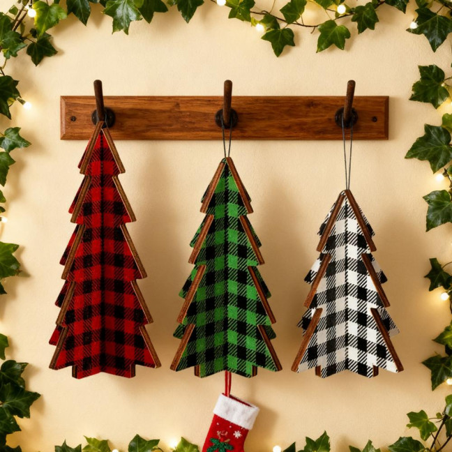 3 Pcs Wooden Christmas Tree Decor Rustic Buffalo Plaid/Dot Christmas Tree Farmhouse Table Centerpiece for Tiered Tray Tabletop Home Decor 3 Pcs Wooden Christmas Tree Decor Rustic Buffalo Plaid/Dot Christmas Tree Farmhouse Table Centerpiece for Tiered Tray Tabletop Home Decor