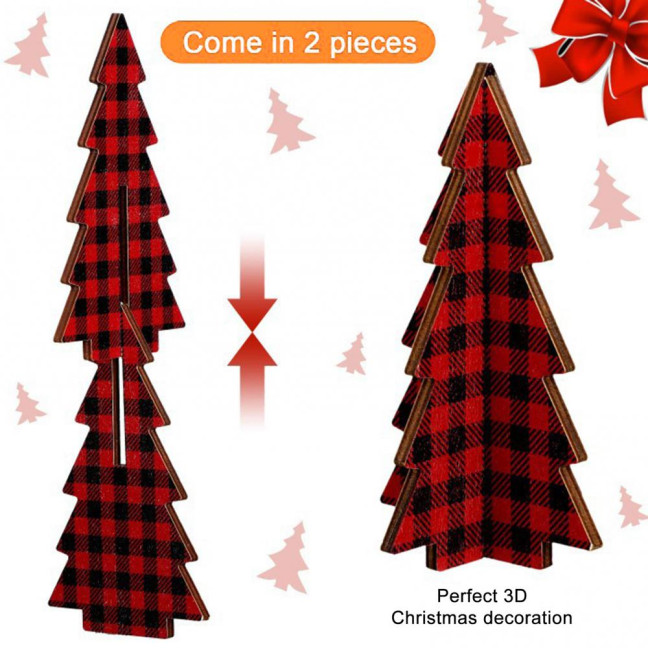 3 Pcs Wooden Christmas Tree Decor Rustic Buffalo Plaid/Dot Christmas Tree Farmhouse Table Centerpiece for Tiered Tray Tabletop Home Decor 3 Pcs Wooden Christmas Tree Decor Rustic Buffalo Plaid/Dot Christmas Tree Farmhouse Table Centerpiece for Tiered Tray Tabletop Home Decor