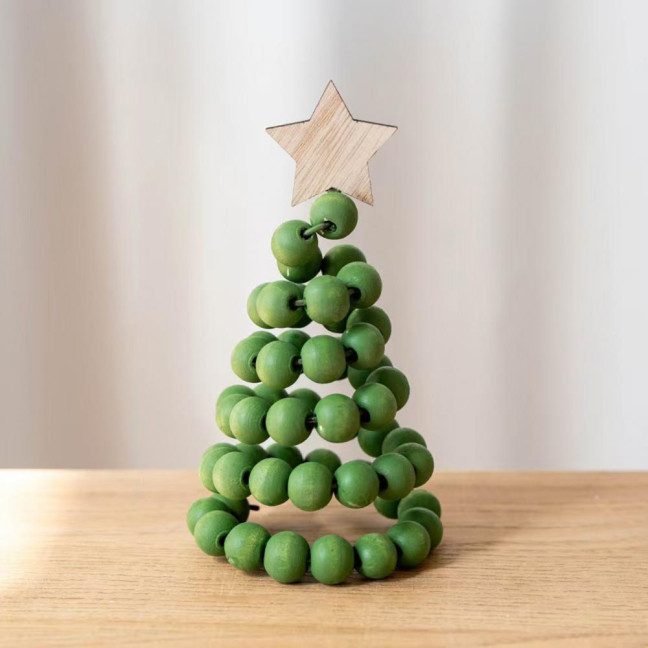 Christmas Tree Desktop Ornament Nordic Style Artificial Swivel Beads Top Star Small Artificial Tree Festive Holiday Decoration
