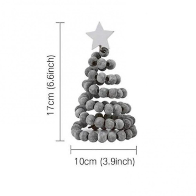 Christmas Tree Desktop Ornament Nordic Style Artificial Swivel Beads Top Star Small Artificial Tree Festive Holiday Decoration