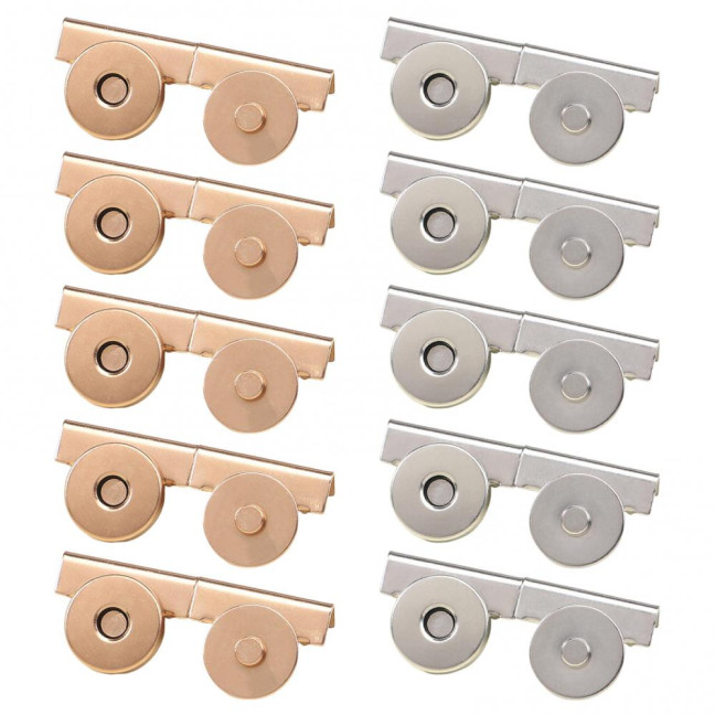 10 Pairs Magnetic Snaps No-sew Snap Buttons Bags Closures Snap Fasteners for Purses Totes Clothing DIY Crafts Leather Goods
