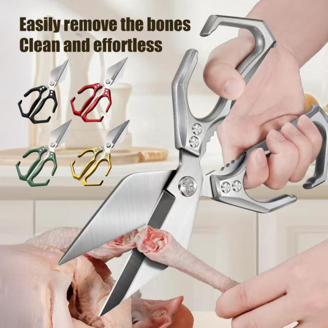 Kitchen Scissors Stainless Steel Blades Multifunctional Shears Heavy Duty Cooking Scissors with Ergonomic Grip