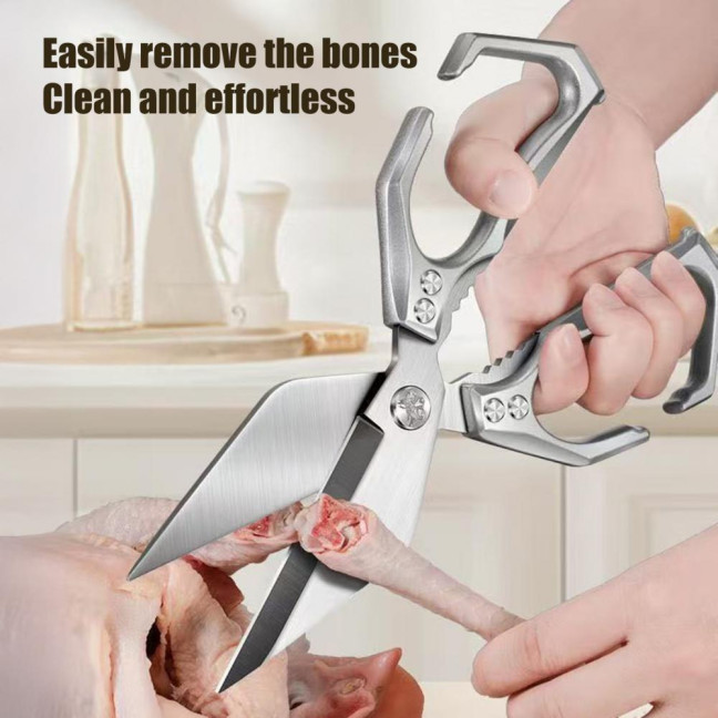 Kitchen Scissors Stainless Steel Blades Multifunctional Shears Heavy Duty Cooking Scissors with Ergonomic Grip