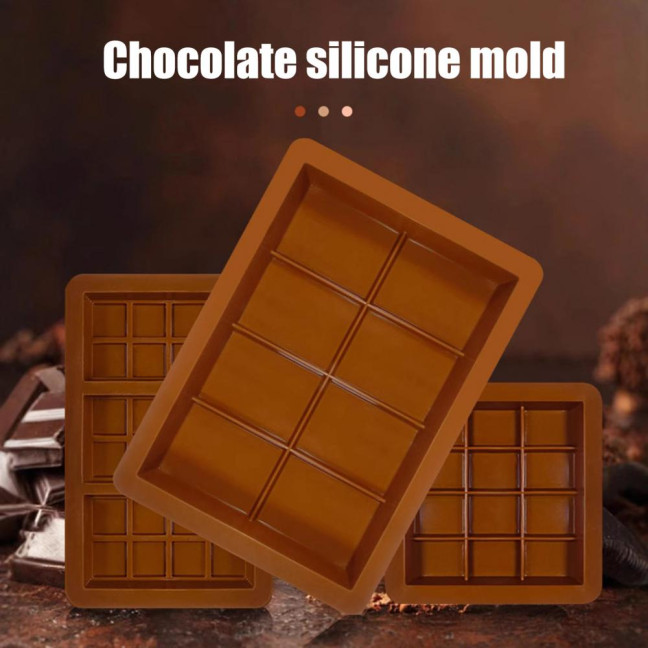 Silicone Chocolate Mold 8/12/24-Cavity Square Baking Molds for Waffles Easy Release Clean Kitchen Essential