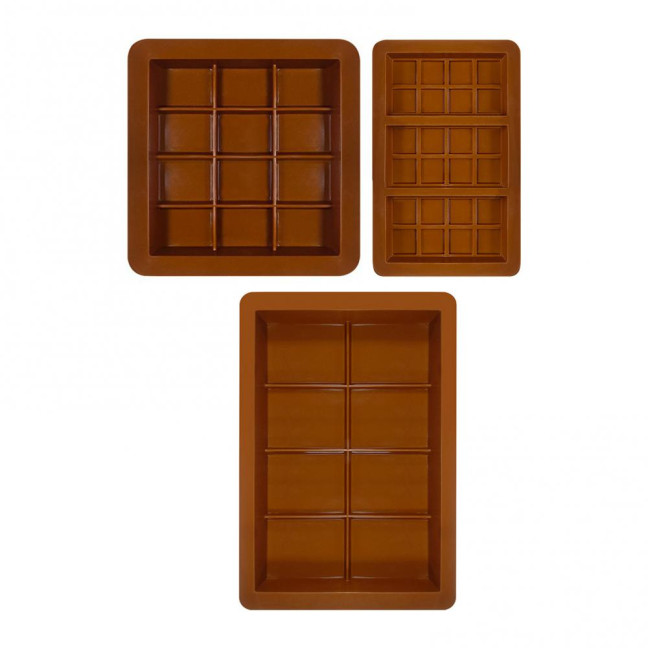 Silicone Chocolate Mold 8/12/24-Cavity Square Baking Molds for Waffles Easy Release Clean Kitchen Essential