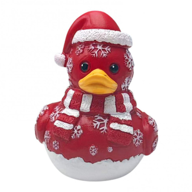 Christmas Ornament Duck Snowman Shape Resin Figure Christmas Tree Duck Figurine Festive Table Decoration