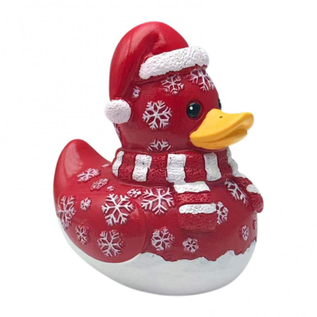 Christmas Ornament Duck Snowman Shape Resin Figure Christmas Tree Duck Figurine Festive Table Decoration