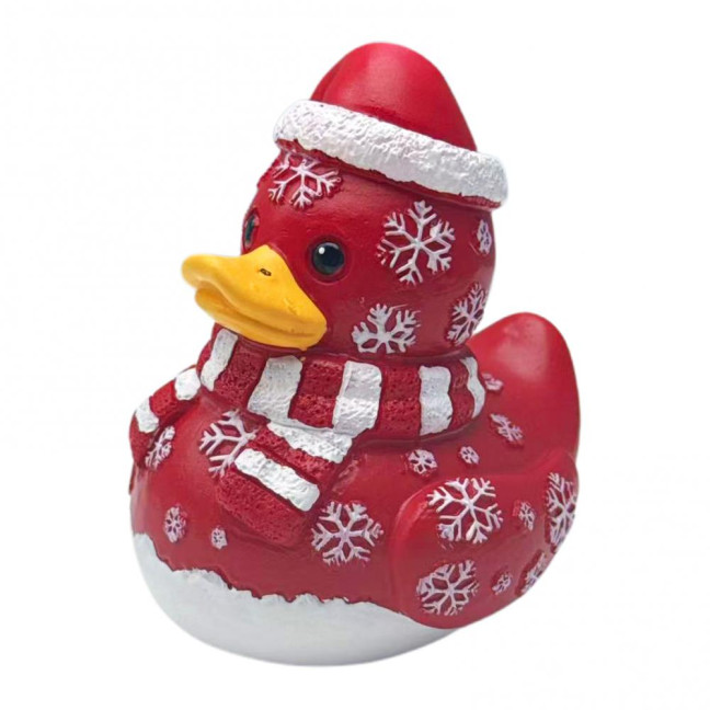 Christmas Ornament Duck Snowman Shape Resin Figure Christmas Tree Duck Figurine Festive Table Decoration