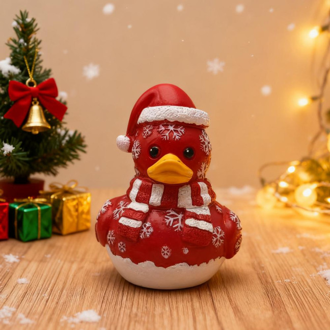 Christmas Ornament Duck Snowman Shape Resin Figure Christmas Tree Duck Figurine Festive Table Decoration