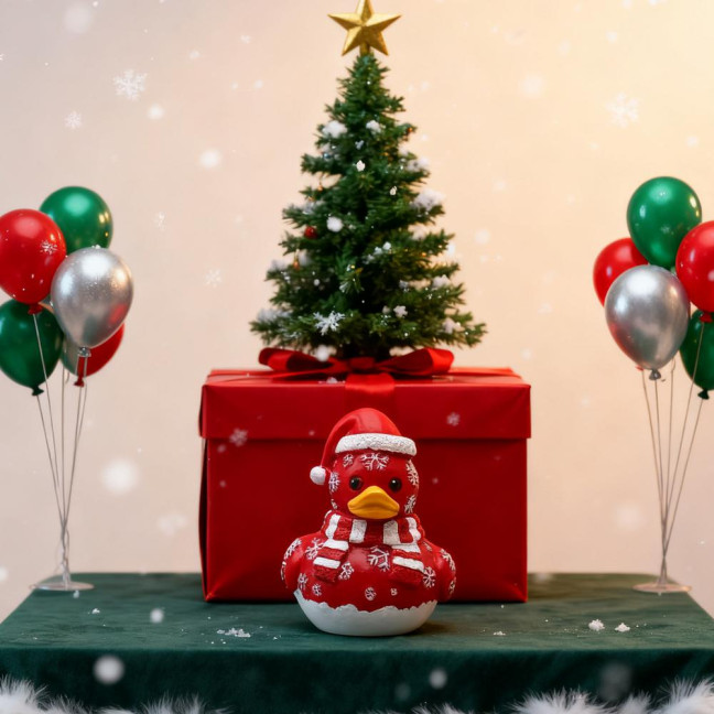 Christmas Ornament Duck Snowman Shape Resin Figure Christmas Tree Duck Figurine Festive Table Decoration