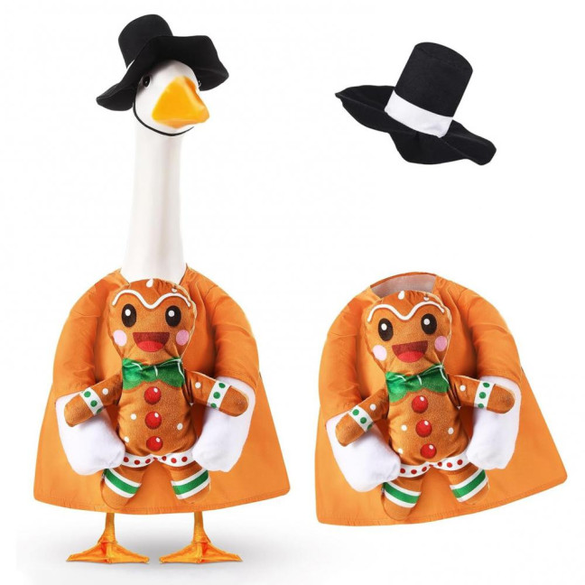 Christmas Porch Goose Outfit Lawn Goose Dress with Xmas Tree Hat Festive Goose Costume for 23