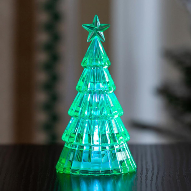 Christmas Tree Night Light Decoration Mini Xmas Tree Decorative Lamp Battery Powered 3D Tree LED Table Light Home Office Holiday Party Ornament 