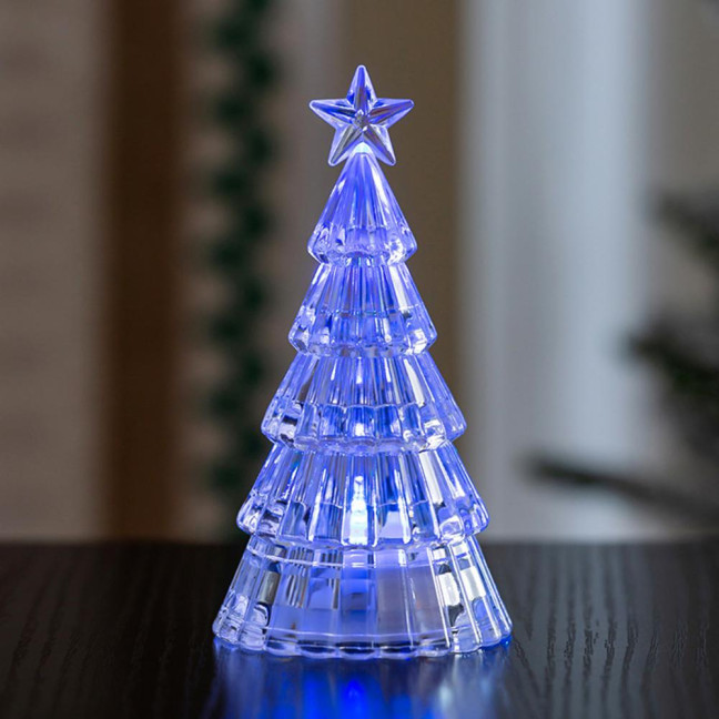 Christmas Tree Night Light Decoration Mini Xmas Tree Decorative Lamp Battery Powered 3D Tree LED Table Light Home Office Holiday Party Ornament 