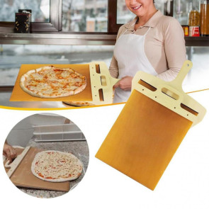Pizza Sliding Shovel with Wooden Handle Double-Sided Wood Pizza Spatula Non-Stick Paddle for Indoor Outdoor Ovens 