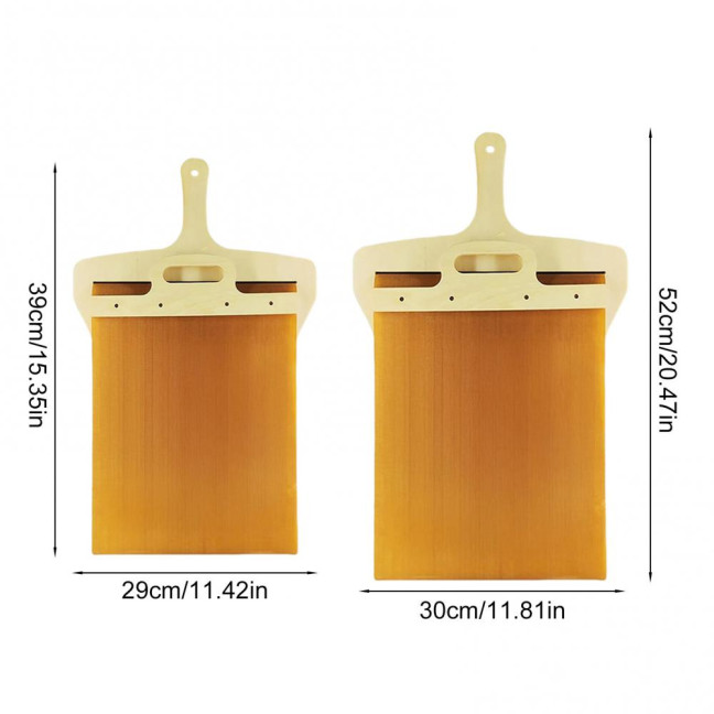 Pizza Sliding Shovel with Wooden Handle Double-Sided Wood Pizza Spatula Non-Stick Paddle for Indoor Outdoor Ovens 