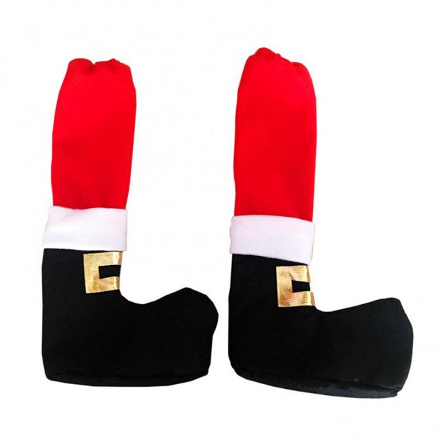4/8 Pcs Christmas Chair Leg Covers Santa Claus Elf Boot Design Table Legs Socks Dining Chair Slipcover Furniture Feet Covers for Xmas Party Dinner Decoration