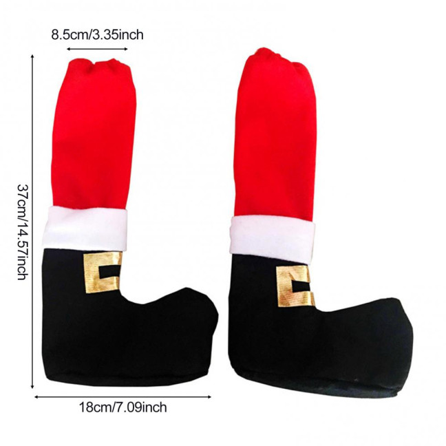 4/8 Pcs Christmas Chair Leg Covers Santa Claus Elf Boot Design Table Legs Socks Dining Chair Slipcover Furniture Feet Covers for Xmas Party Dinner Decoration